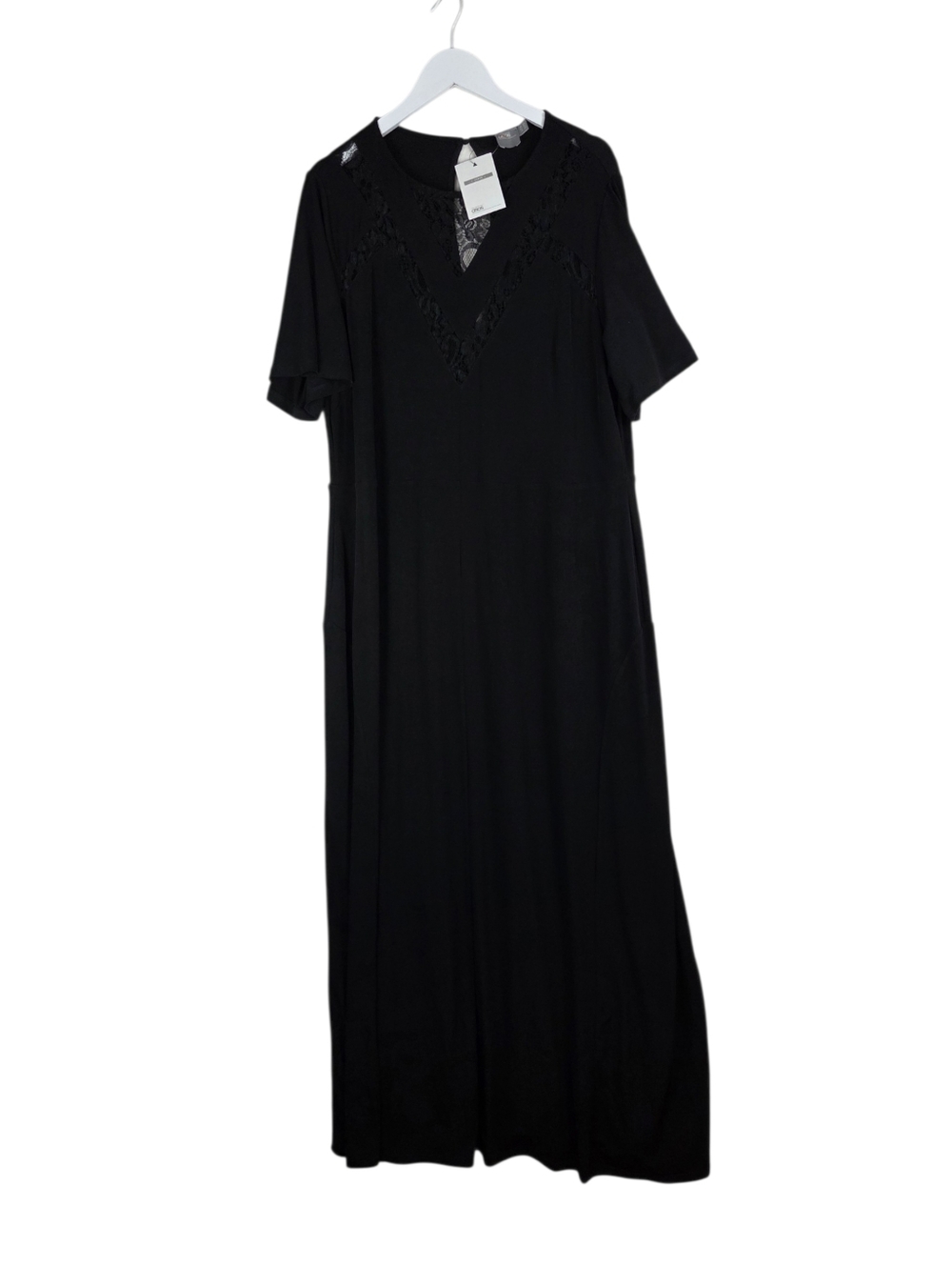 ASOS Curve Black Lace Jersey Maxi Dress Size 20